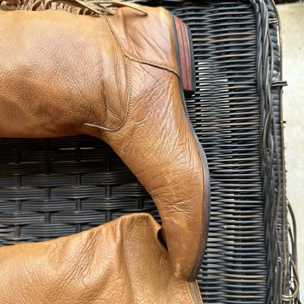 Laredo Leather Boots Womens Size 6 M Fringed Western Cowboy Cowgirl Taylor Swift